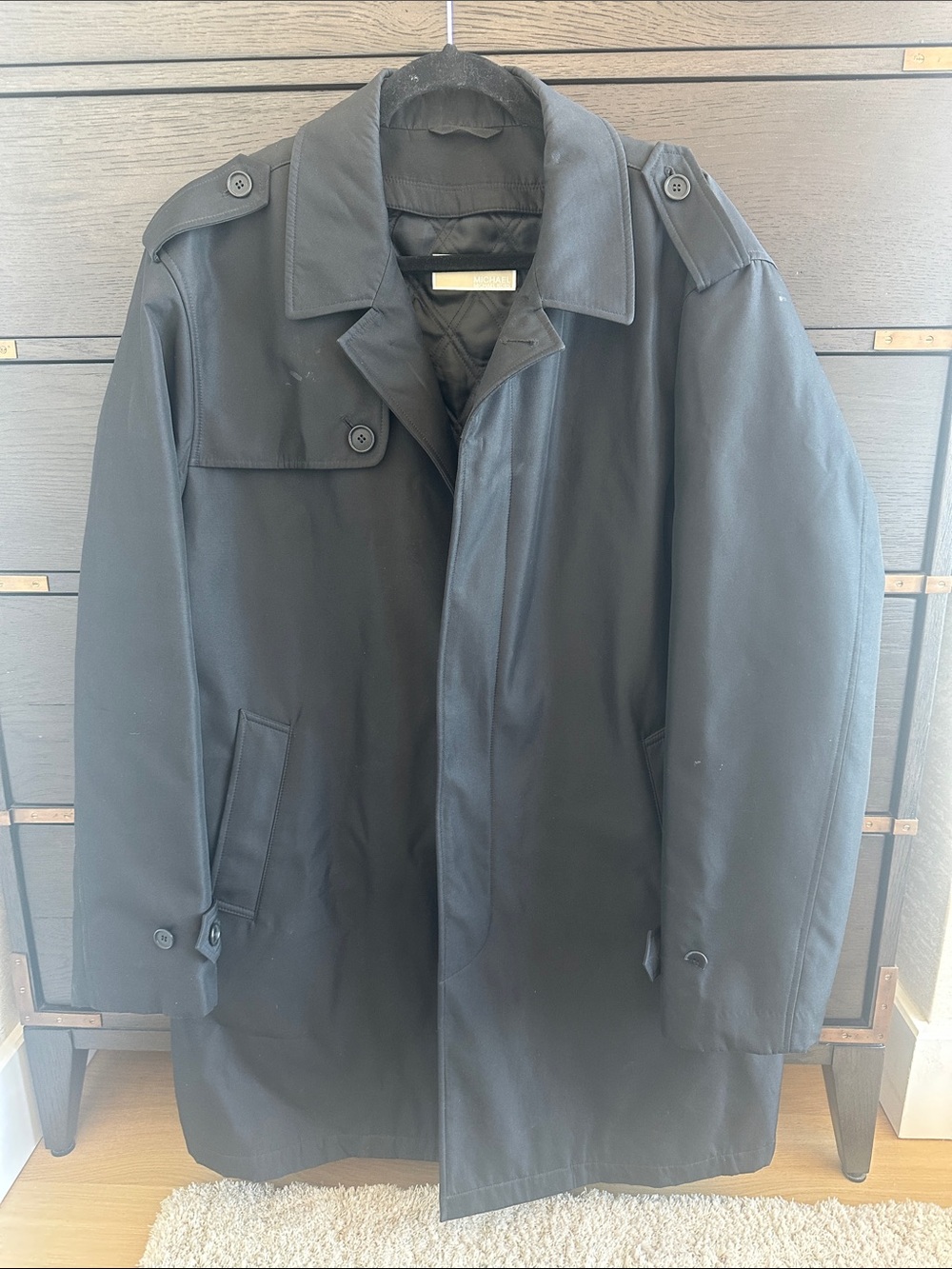 Michael Kors Men's Black Trench Coat